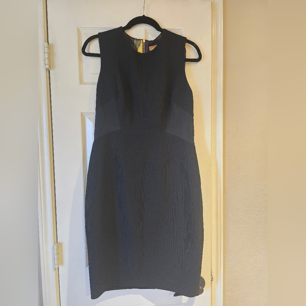 NWT Ted Baker Black Textured Fitted Waist Dress Size 3